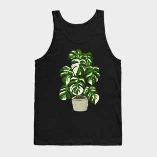 Monstera borsigiana variegated plant with fenestrations Tank Top